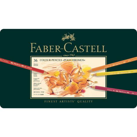 Kredki ołówkowe Faber-Castell Polychromos, 36 kolorów, opakowanie metalowe - 2